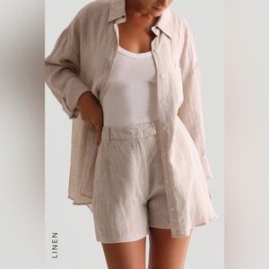 MyOutfitOnline Linen Blend Oversized Top